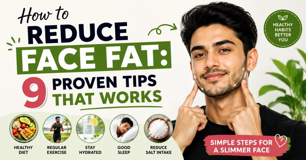 Learn how to reduce face fat by regular workouts, good sleep and drinking water.