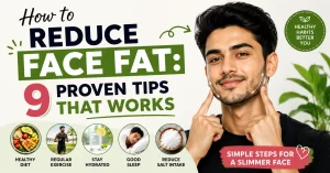 Learn how to reduce face fat by regular workouts, good sleep and drinking water.