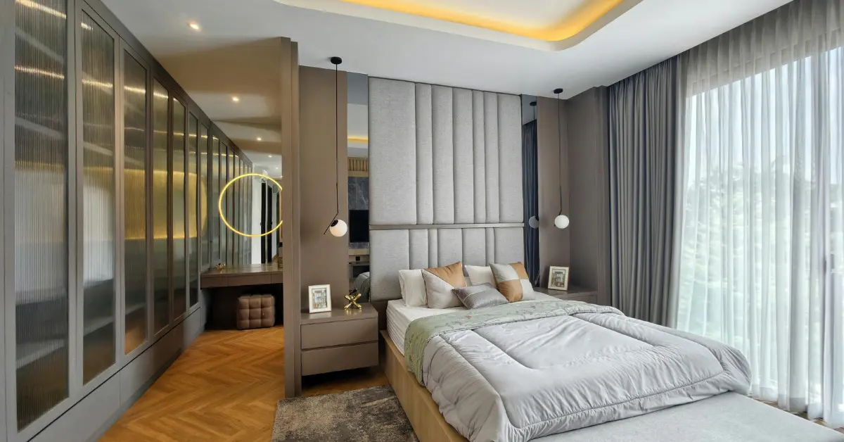 Light and natural space interior in chandigarh