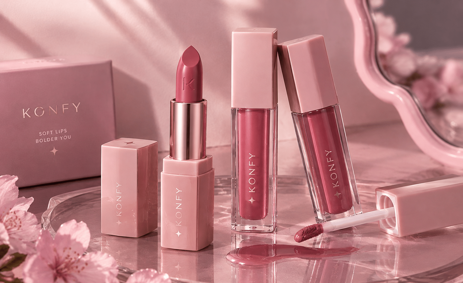 KONFY Pink Lipstick Beauty Still Life KONFY Pink Lipstick Beauty Still Life