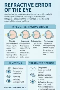 Refractive Errors (Myopia, Hyperopia, Astigmatism) Common Eye Diseases and Their Treatments: A Complete Guide